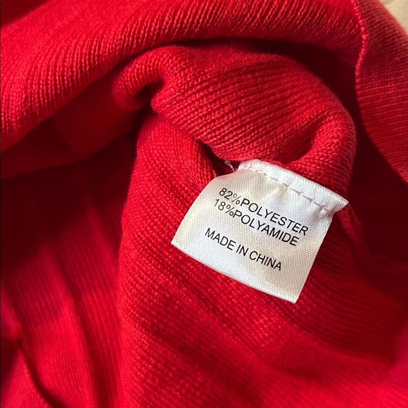 Vibrant Red V-Neck Women's Sweater - Picture 9 of 10